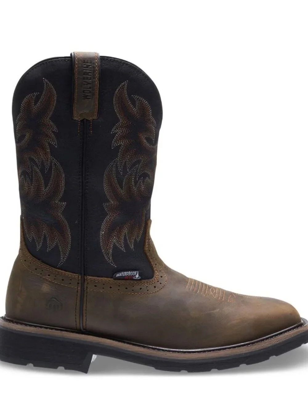 Wolverine Rancher Steel Toe Waterproof Wellington Work Boots Mens 13 Black Brown